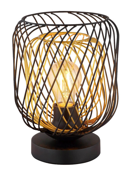 Globo Tischleuchte Dichti E27 Schwarz matt Metall Metallgeflecht Ø18cm
