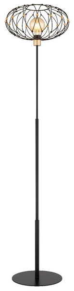 Globo Stehleuchte Greys E27 Schwarz matt Metall Metallgeflecht 162cm