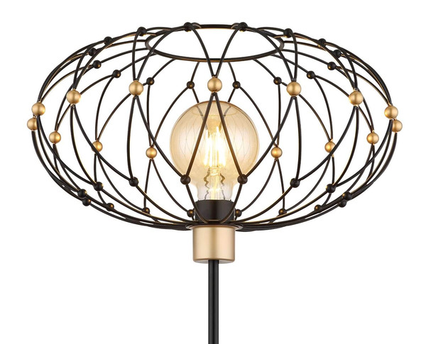 Globo Stehleuchte Greys E27 Schwarz matt Metall Metallgeflecht 162cm