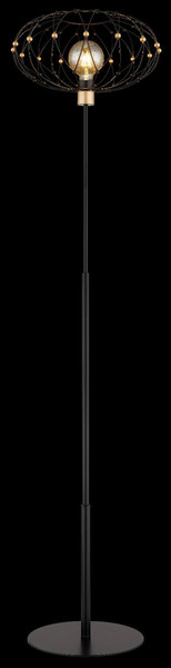 Globo Stehleuchte Greys E27 Schwarz matt Metall Metallgeflecht 162cm
