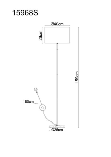 Globo Stehleuchte Deleon E27 Sandfarben matt cremefarben Metall Textil 159cm
