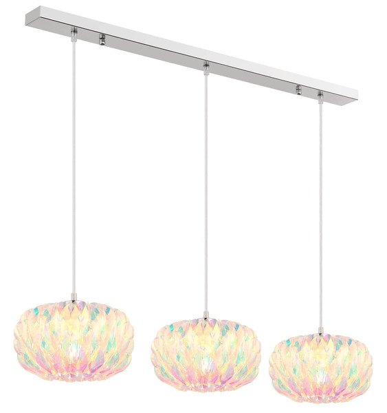 Globo Pendelleuchte Juana 3-flammig E27 Verchromt klar verspiegelt Metall 120x95cm