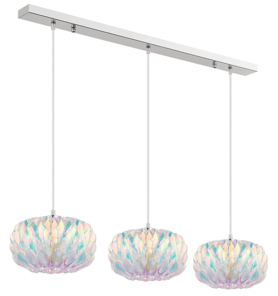 Globo Pendelleuchte Juana 3-flammig E27 Verchromt klar verspiegelt Metall 120x95cm