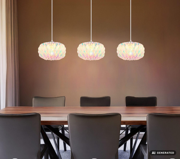 Globo Pendelleuchte Juana 3-flammig E27 Verchromt klar verspiegelt Metall 120x95cm