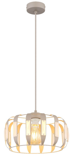 Globo Pendelleuchte Arlen E27 Weiß matt sandfarben matt Metall Metallstäbe Ø35cm