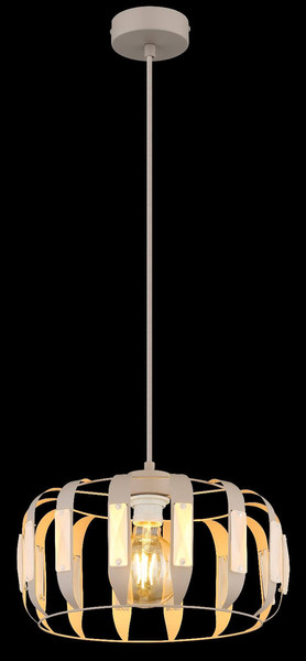 Globo Pendelleuchte Arlen E27 Weiß matt sandfarben matt Metall Metallstäbe Ø35cm
