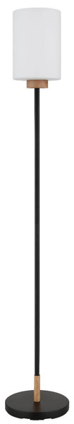 Globo Stehleuchte Rowena E27 Schwarz matt opal matt Metall Glas 150cm