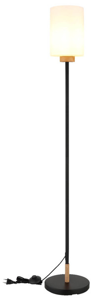Globo Stehleuchte Rowena E27 Schwarz matt opal matt Metall Glas 150cm