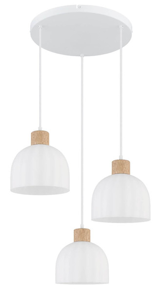 Globo Pendelleuchte Swanson 3-flammig E27 Weiß matt Metall Glas Ø51cm