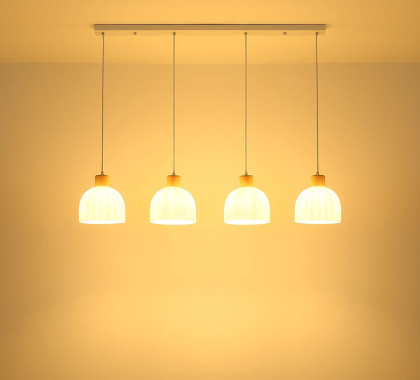 Globo Pendelleuchte Swanson 4-flammig E27 Weiß matt Metall Glas 120x113cm