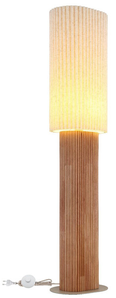 Globo Stehleuchte Jannie E27 Braun naturfarben Holz Leinen 140cm