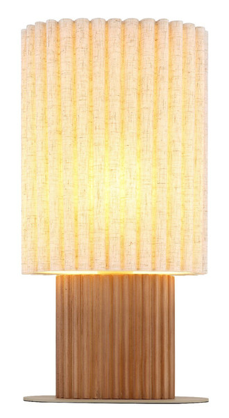 Globo Tischleuchte Jannie E27 Braun naturfarben Holz Leinen 45x23cm