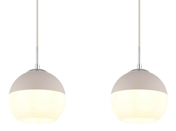 Globo Pendelleuchte Ragusa 3-flammig E27 Sandfarben matt Metall Glaskugeln 120x90cm