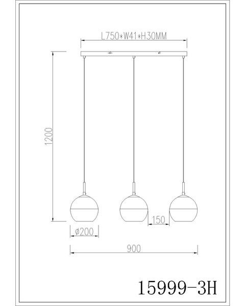 Globo Pendelleuchte Ragusa 3-flammig E27 Sandfarben matt Metall Glaskugeln 120x90cm