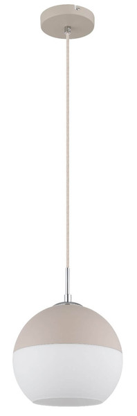 Globo Pendelleuchte Ragusa E27 Sandfarben matt Metall Glaskugel Ø25cm
