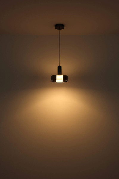 Globo LED Pendelleuchte Grant 8W warmweiss Grau matt rauchfarben Aluminium Gebürstet Glas Ø22cm