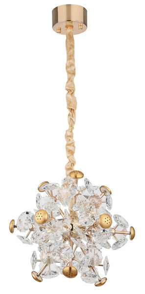 Globo Floriella LED Hängeleuchte 36W Warmweiß Goldfarben, Metall 120cm 16023H