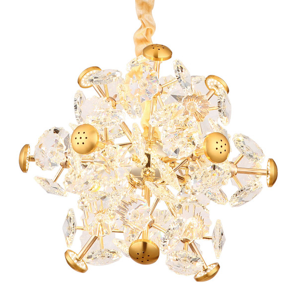 Globo Floriella LED Hängeleuchte 36W Warmweiß Goldfarben, Metall 120cm 16023H