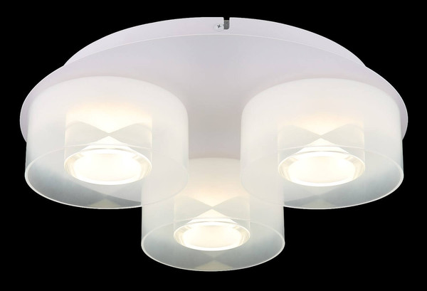 Globo LED Deckenleuchte Belinda 18W neutralweiss Weiß matt Metall Glas Ø38cm