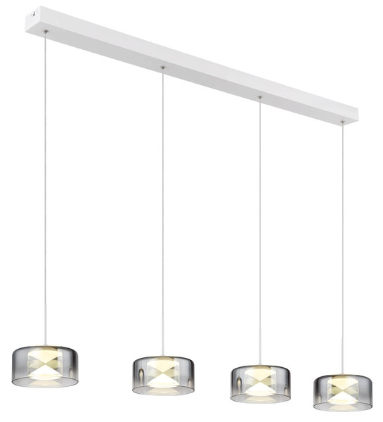 Globo Belinda LED Hängeleuchte 24W Neutralweiß Weiß, Metall Ø15cm 16024-4WR