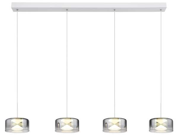 Globo Belinda LED Hängeleuchte 24W Neutralweiß Weiß, Metall Ø15cm 16024-4WR