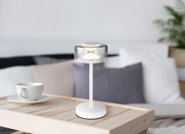 Globo Belinda LED Tischleuchte 6W Neutralweiß Weiß, Metall Ø15cm 16024TWR