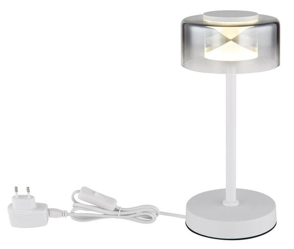 Globo Belinda LED Tischleuchte 6W Neutralweiß Weiß, Metall Ø15cm 16024TWR