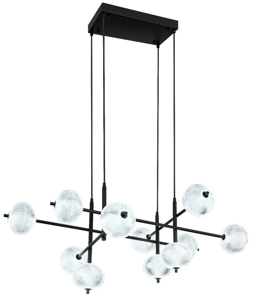 Globo LED Pendelleuchte Aida 70W CCT warm-/neutral-/tageslichtweiss Schwarz matt Metall 220x115cm