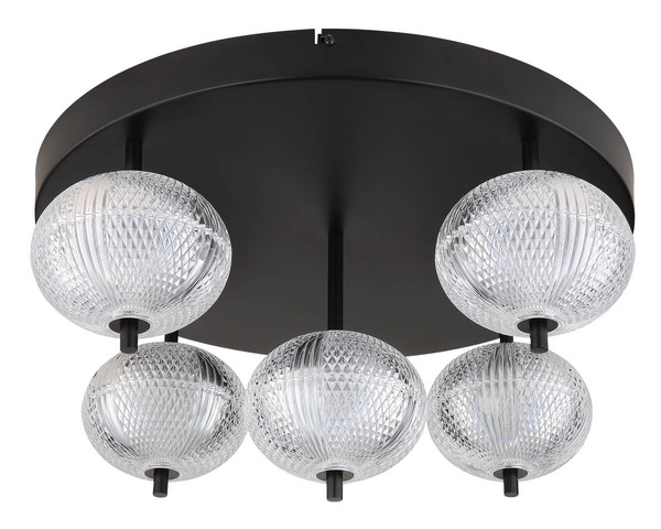 Globo Aida LED Deckenleuchte 33W CCT Schwarz Matt, Metall Memoryfunktion Ø15cm 16042-5D
