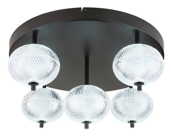 Globo Aida LED Deckenleuchte 33W CCT Schwarz Matt, Metall Memoryfunktion Ø15cm 16042-5D