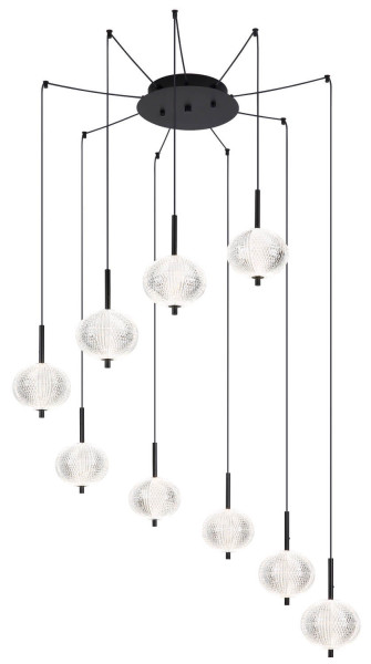 Globo Aida LED Hängeleuchte 60W CCT Schwarz Matt, Metall Memoryfunktion Ø15cm 16042-9H