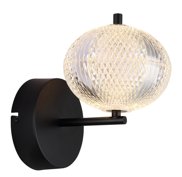 Globo Aida LED Wandleuchte 7W CCT Schwarz Matt, Metall Memoryfunktion Ø15cm 16042W