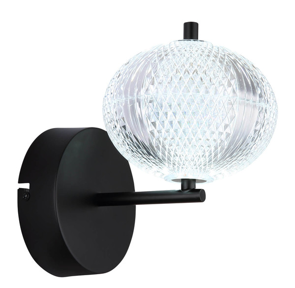 Globo Aida LED Wandleuchte 7W CCT Schwarz Matt, Metall Memoryfunktion Ø15cm 16042W