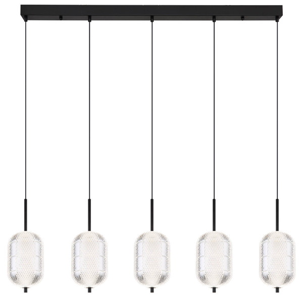 Globo Kurius LED Hängeleuchte 60W CCT Schwarz Matt, Metall Memoryfunktion Ø15cm 16043-5H