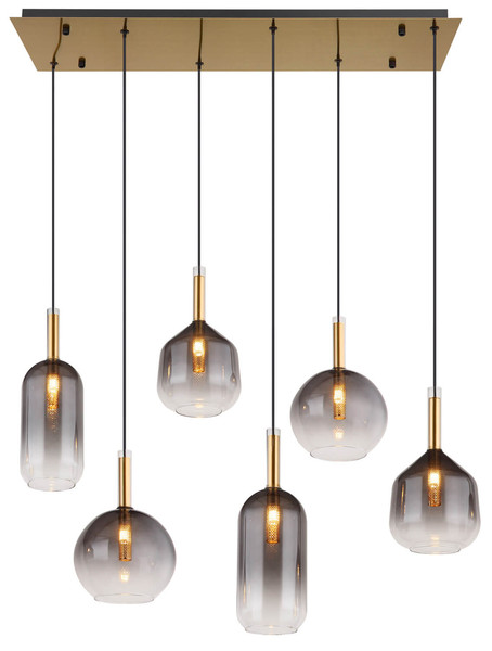 Globo Elisabeth G9 Hängeleuchte 6-fach 10W Messingfarben, Metall 120cm 16045-6H