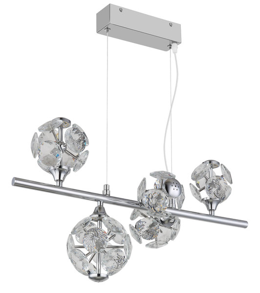 Globo Virina LED Hängeleuchte 30W Neutralweiß Verchromt, Metall 120cm 16047-5HC