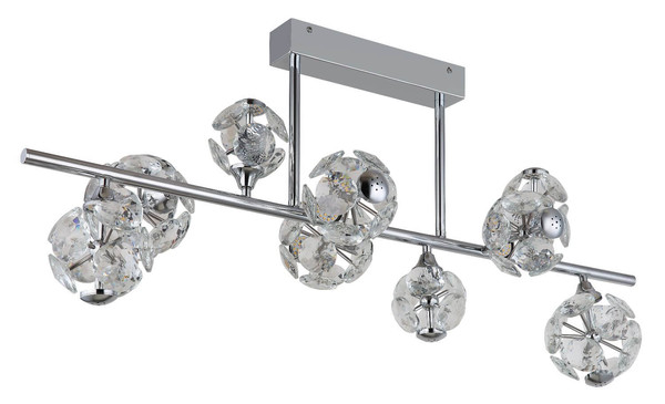 Globo LED Deckenleuchte Virina 73,8W warmweiss Verchromt klar Metall K9 Kristalle 101x45cm
