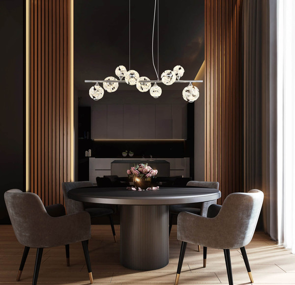 Globo Virina LED Hängeleuchte 73,80W Warmweiß Verchromt, Metall 120cm 16047-9HC