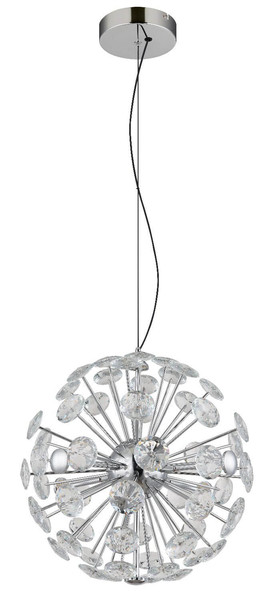Globo LED Pendelleuchte Virina 24W warmweiss Verchromt klar Metall K9 Kristalle Ø45cm