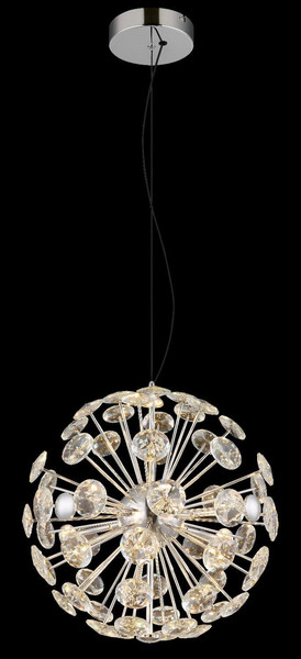 Globo LED Pendelleuchte Virina 24W warmweiss Verchromt klar Metall K9 Kristalle Ø45cm