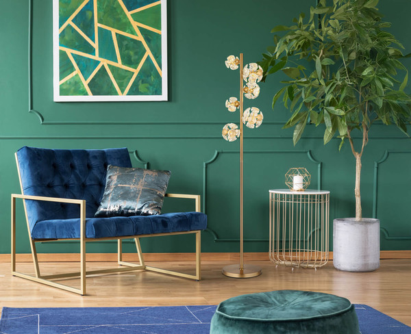 Globo Virina LED Stehleuchte 48W Warmweiß Goldfarben, Metall 155cm 16047S