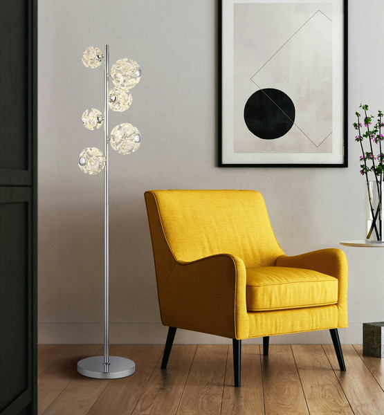 Globo Virina LED Stehleuchte 48W Warmweiß Verchromt, Metall 155cm 16047SC