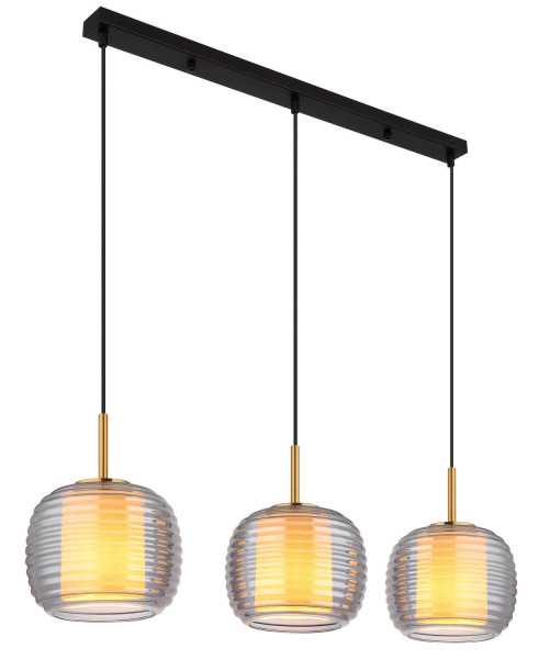 Globo Lampigna E27 Hängeleuchte 3-fach 60W Schwarz Matt, Metall Ø21cm 16049-3H