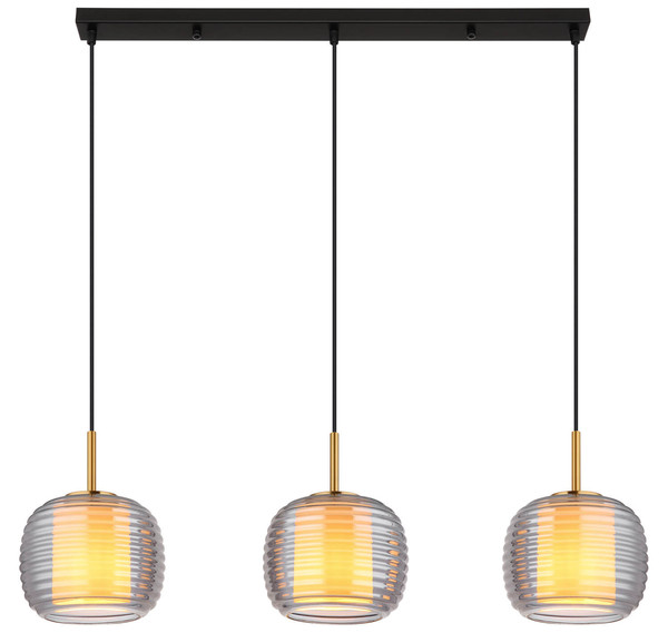 Globo Lampigna E27 Hängeleuchte 3-fach 60W Schwarz Matt, Metall Ø21cm 16049-3H