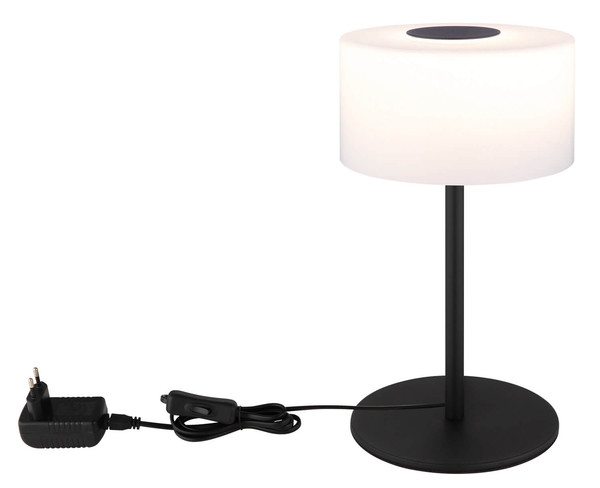 Globo Trenton LED Tischleuchte 10W CCT Schwarz Matt, Metall Ø20cm 16052T