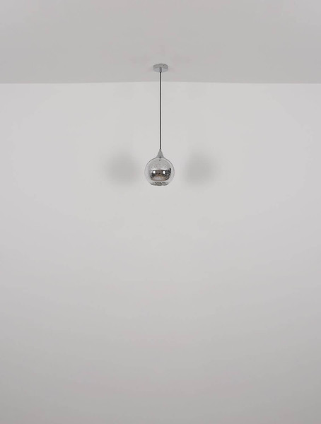 Globo Pendelleuchte Lourdes E27 Weiß verchromt Metall Glaskugel Ø25cm