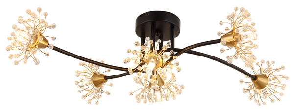 Globo Fiore G9 Deckenleuchte 6-fach 5W Schwarz Matt, Metall 22cm 16054-6D