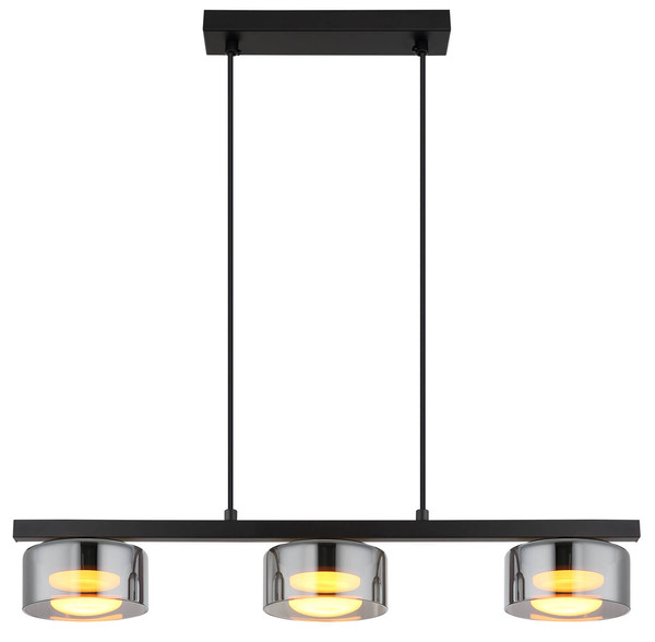 Globo Higgins GX53 Hängeleuchte 3-fach 6W Warmweiß Schwarz Matt, Metall Ø13cm 16055-3HS