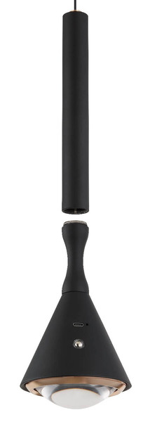 Globo LED Pendelleuchte Lucinda 4,5W dimmbar Akku CCT extra-warm-/neutral-/tageslichtweiss Schwarz matt Metall Ø10cm