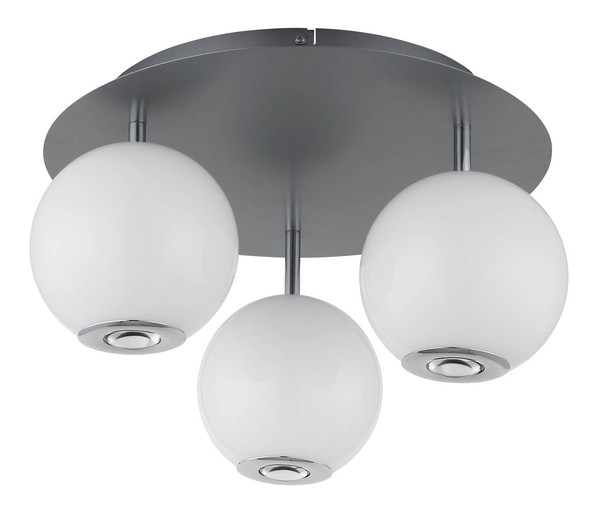 Globo Simmons LED Deckenleuchte 30W CCT Grau Matt, Metall Memoryfunktion Ø15cm 16062-3D